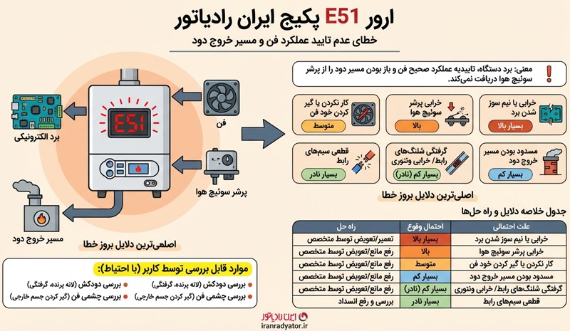 اینفوگرافیک ارور 51 ایران رادیاتور